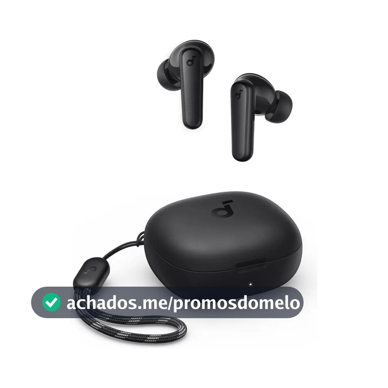 Fone De Ouvido Soundcore by Anker P20i Graves Poderosos e Impactantes Bluetooth 5.3 30H de Reprodução Resistência à Água 2 Mics IA para Chamadas Claras Personalização de Som via App Cor Preto