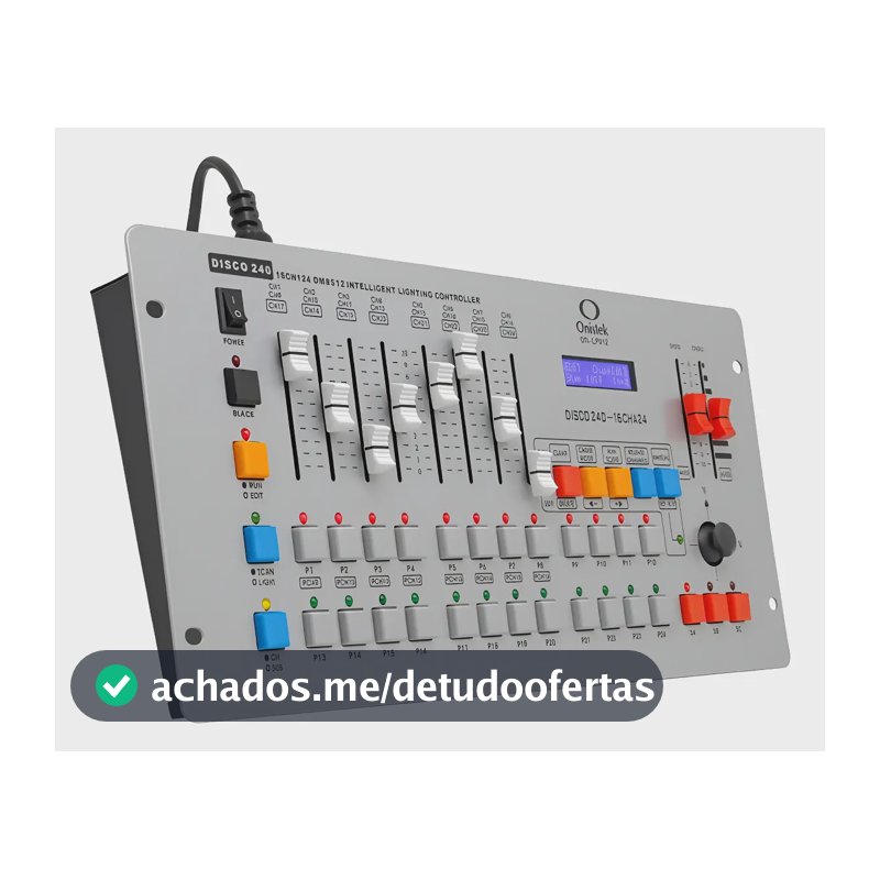 Mesa Controladora De Luz Dj Dmx 512 Iluminação Efeitos Laser Cinza 127/220v