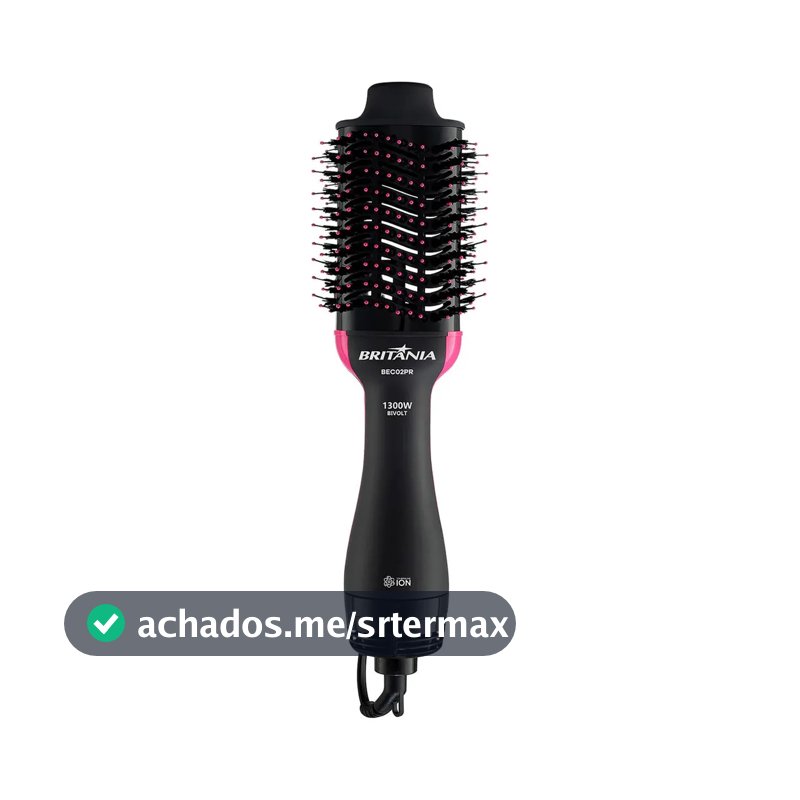 Britânia Escova Secadora Bec02pr 4 Em 1 1300w Cor Preto e Rosa