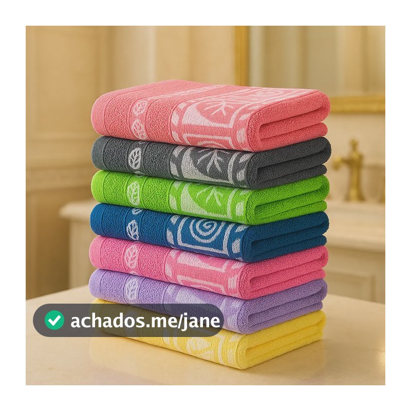 Kit  6 Toalhas De Rosto Jacquard 100% Algodão 47x70 - Jasmim Sortidas Florido