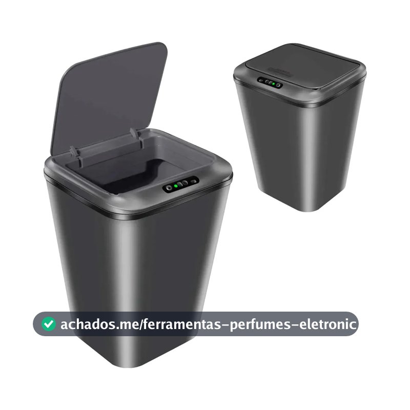 Lixeira Inteligente Automática Recarregável USB 3 Modos Abertura Tampa Silenciosa Lixeira Para Banheiro Cozinha Quarto Cor Cinza 87001