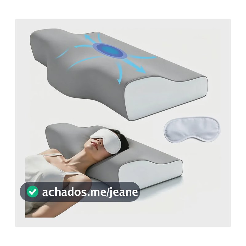 Pluma Negra Travesseiro Cervical Ortopédico Ergonômico para Alívio de Dores no Pescoço, Ombros e Coluna, Espuma Viscoelástica, Suporte Cervical, para Dormir de Lado, Costas e Barriga Confortável,Cinza
