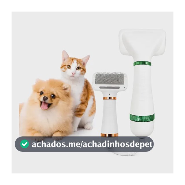 Secador Pet 2 Em 1 Cabelo Pente Escova Cão Gato Portátil Branco 127v