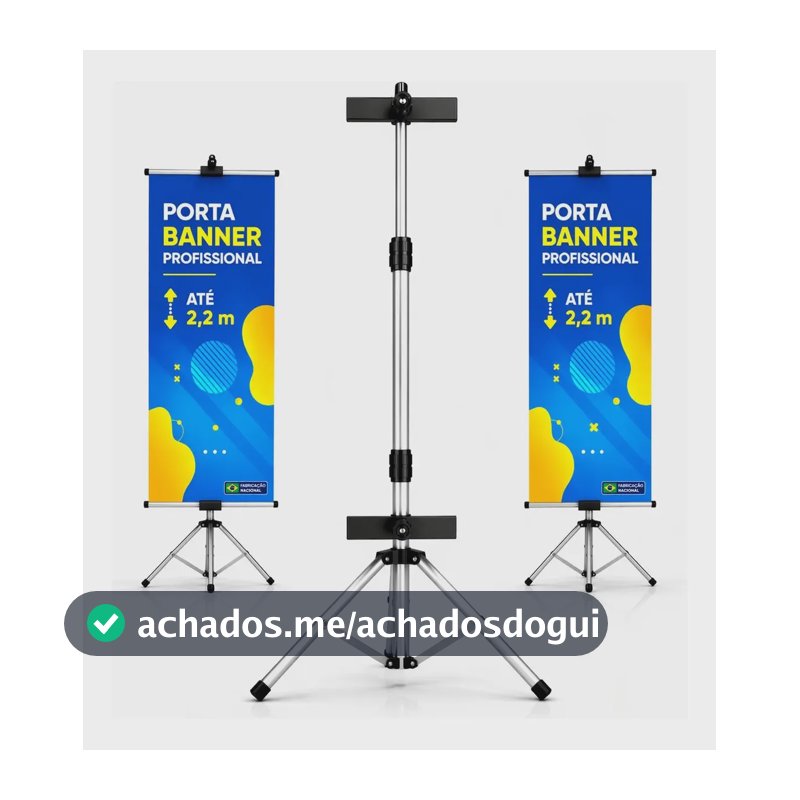 Tripé Infinityfull Porta Banner, 2,2 M Cor Preto E Prata Preto/prata