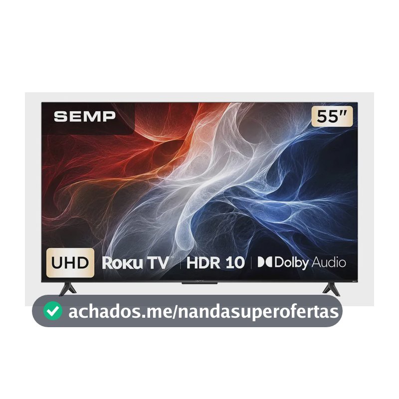 Smart Tv Semp 55 Polegadas Led 4k S62r Roku Tv Wi-Fi Hdr10 Dolby Audio Brilho Até 270 Nits 55s62r