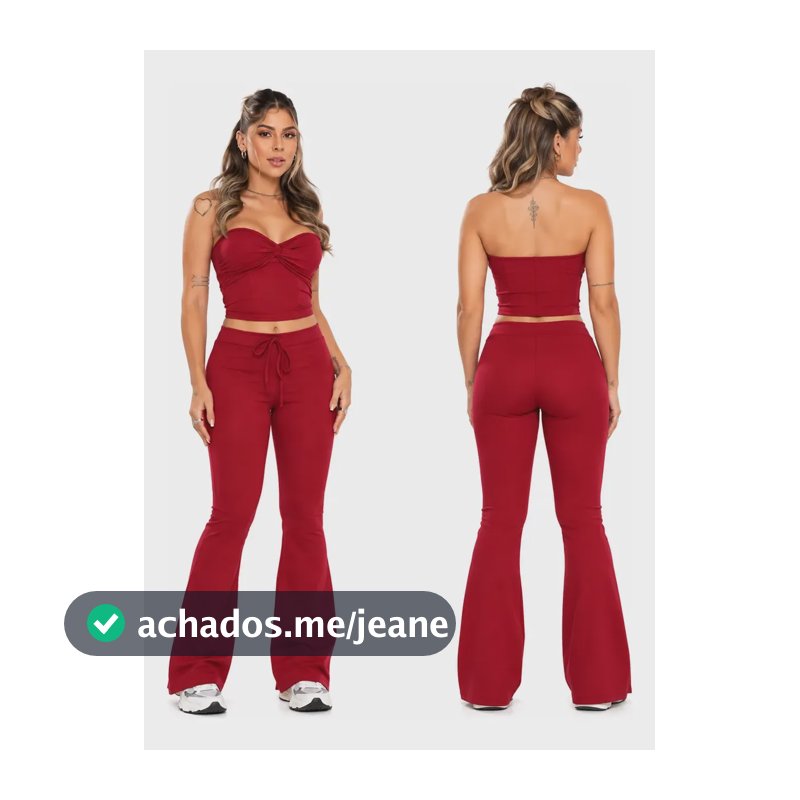 Calça Feminina Flare Tamanho Único Cintura Com Cordão Vinho Vinho Liso M