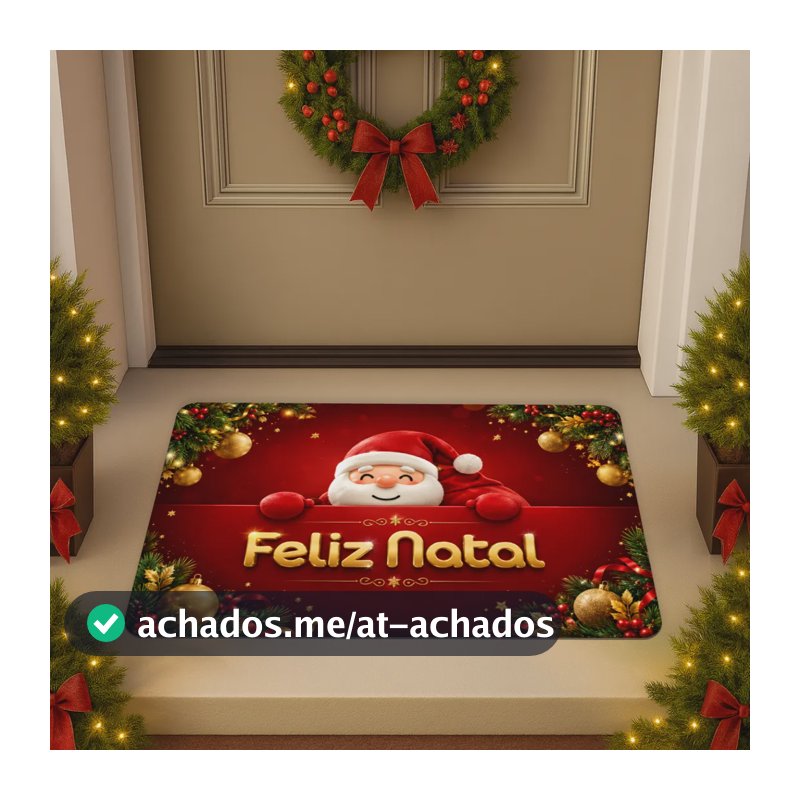 Tapete De Natal Entrada De Porta Casa Decoração - Natal Noel 40 Cm 60 Cm Vermelho