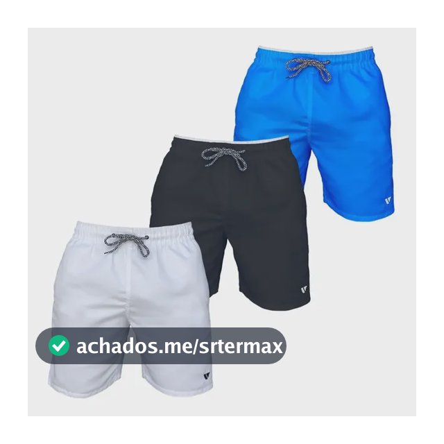 Kit 3 Bermudas Lisas Amarração Shorts Academia Treino Praia
