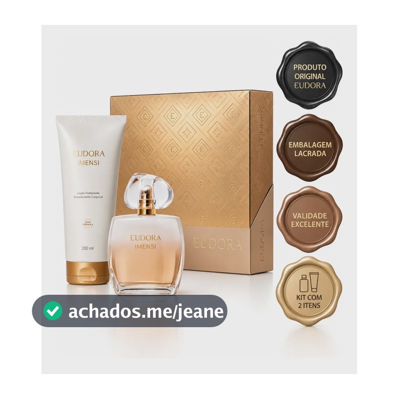 Eudora Imensi Colônia 100ml + Hidratante 200ml Kit Perfume