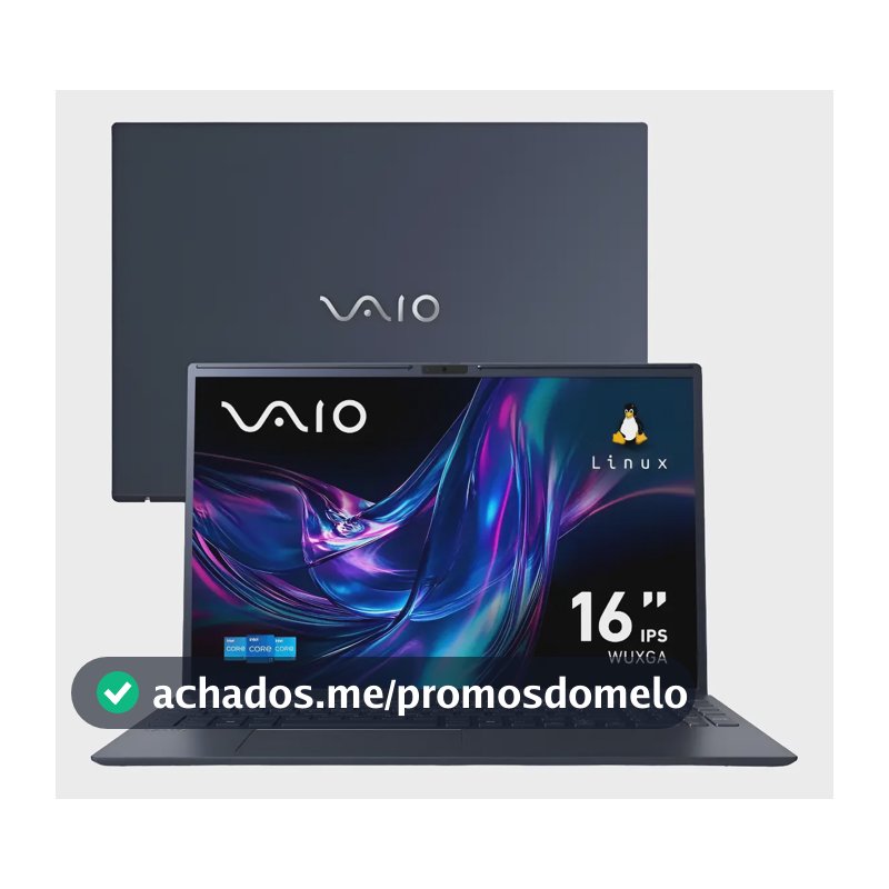 Notebook VAIO FE16 Intel Core i5-1334U - 13ª Gen Linux Debian 12 - 8GB RAM 256GB SSD Tela 16" IPS WUXGA Antirreflexo - Cinza Grafite - VJFE62F11X-B0911H