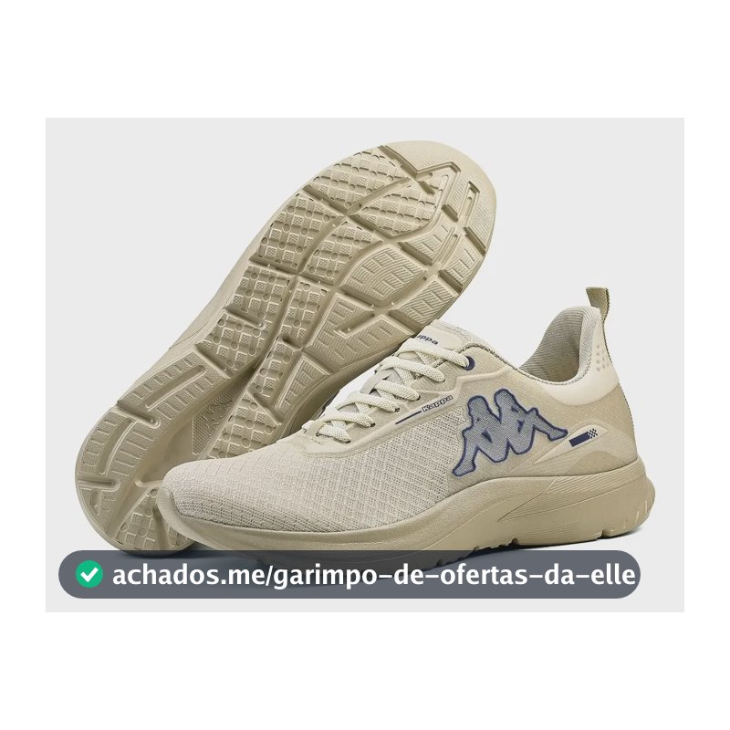 Tênis Kappa Park 2.0 Caminhada Conforto Academia  Unissex Bege-marinho 40 Br