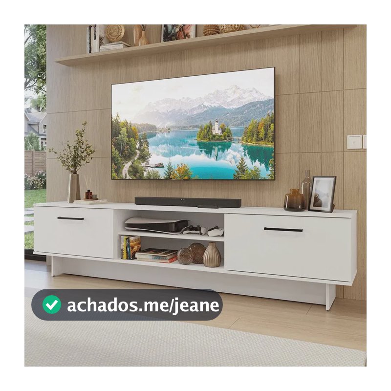 Rack Para Tv Até 80 Polegadas 218 Cm 2 Portas B Agata Madesa Branco