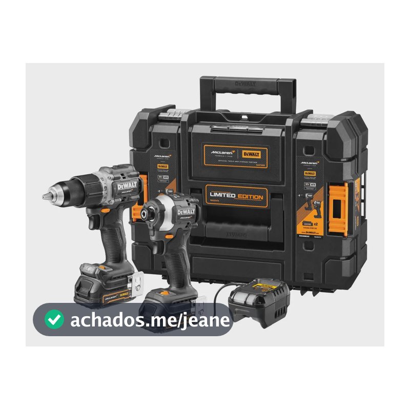 Kit de chave de fenda Dewalt Impact Drill + com bateria Edic Lim