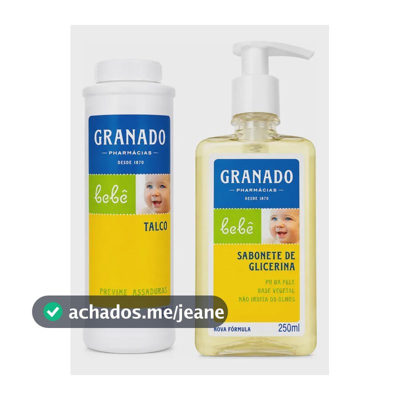 Granado Bebê Kit Talco 100g Sabonete Glicerina 250ml Banho Bebê