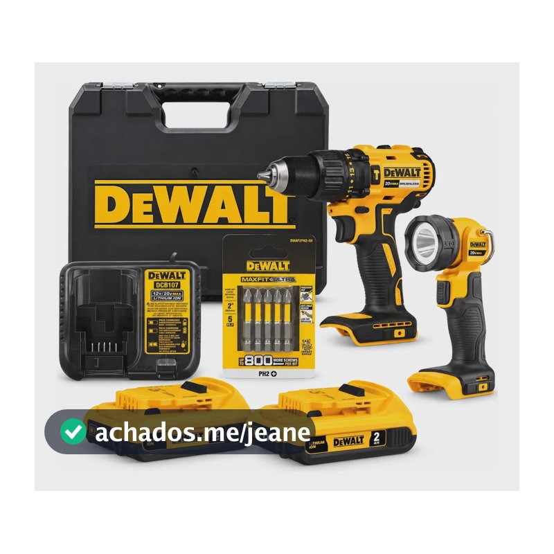 Parafusadeira De Impacto 20v Dcd7781d2 + Lanterna Dcl040