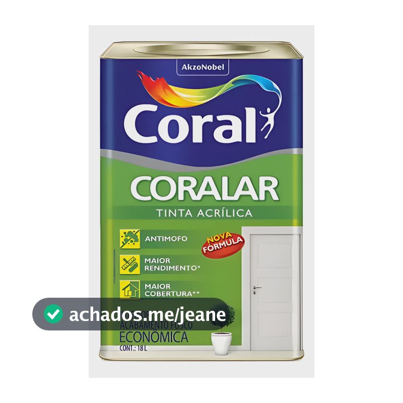 Tinta Coralar Acrílica Anti Mofo Coral Sua Cor!! Acabamento Fosco Cor Branco/gelo