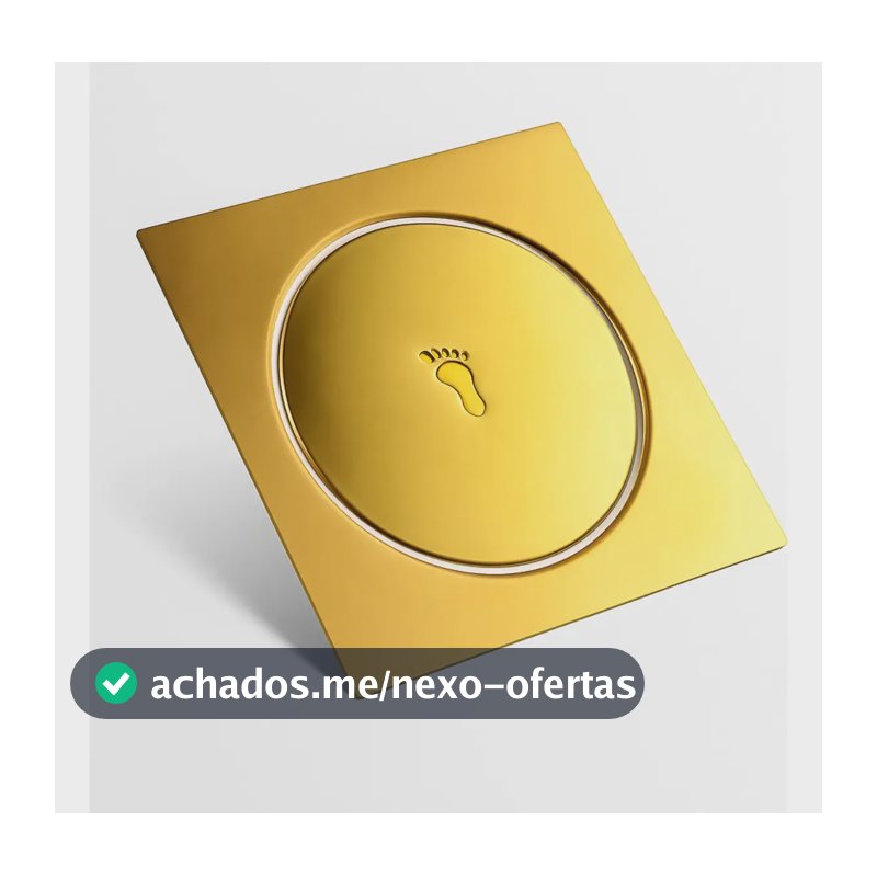 Ralo Click Inteligente Banheiro Dourado 10x10 Veda Cheiro