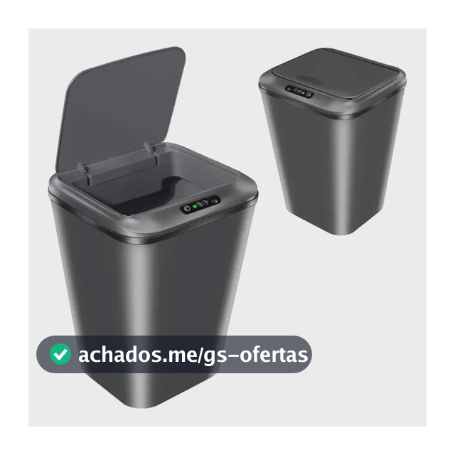 Lixeira Inteligente Automática Recarregável USB 3 Modos Abertura Tampa Silenciosa Lixeira Para Banheiro Cozinha Quarto Cor Cinza 87001