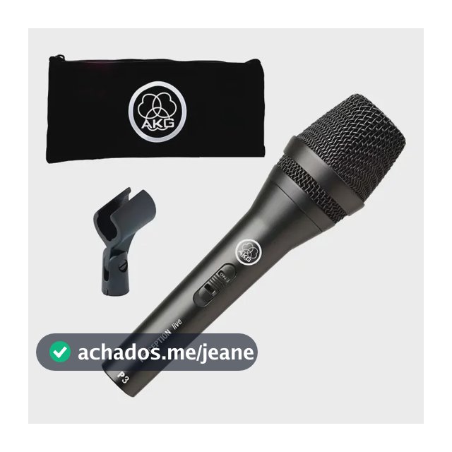 Microfone Dinâmico Akg Perception P 3s Cardioide Oferta! Preto