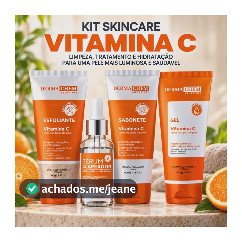 Kit Skincare Vitamina C Clareador Melasma Facial Dermachem