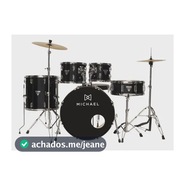 Bateria Acústica Completa Michael Trinity Dmt222 Bumbo 22 Cor BK - Preto