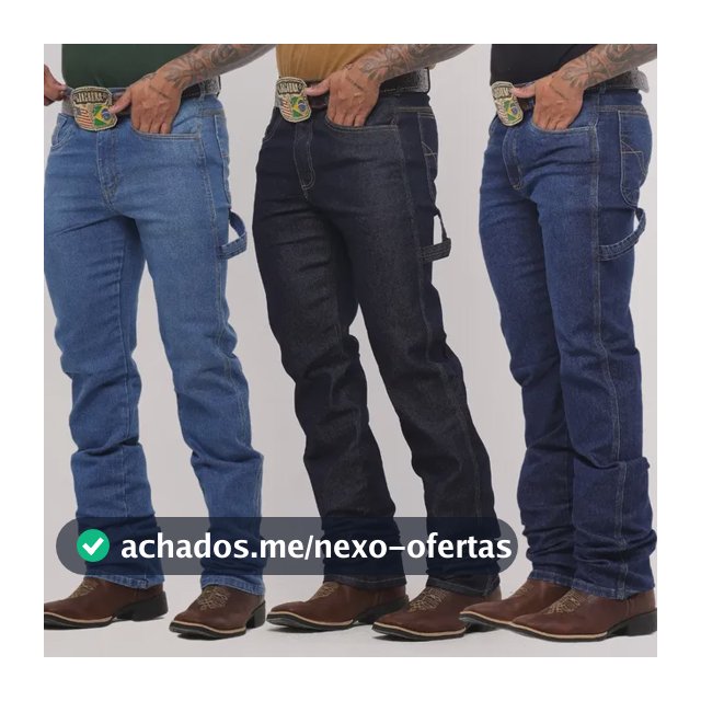 Kit 3 Calça Country Muladeira Carpinteira  Masculina Rodeio