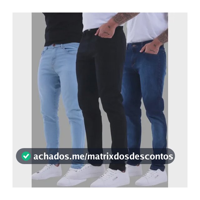 Kit 3 Calças Jeans Masculina Com Elastano Original Nf