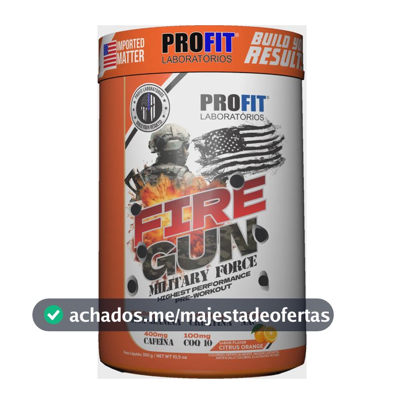 Pré Treino Fire Gun 300g Military Force - Profitlabs Citrus Orange