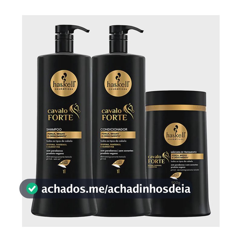 Haskell Cavalo Forte Kit Shamp+cond+masc 1l