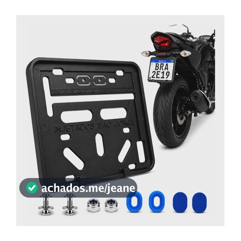 Suporte Protetor Placa Moto Mercosul Ganhe O Lacre Antifurto