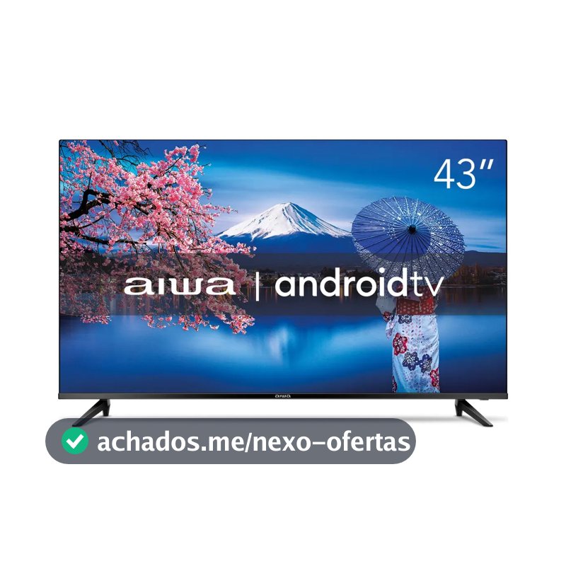 Smart TV AIWA 43” Android Full HD Borda Ultrafina HDR10 Dolby Áudio AWS-TV-43-BL-02-A