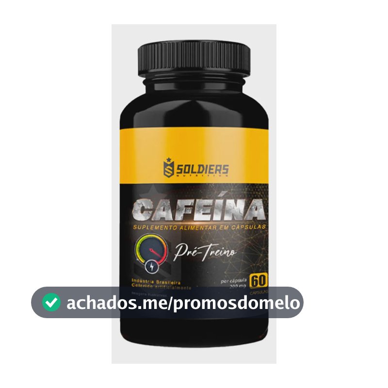 Termogênico Cafeína 60 Caps 200mg 100% Pura Soldiers Nutrition Energia Definição Corporal