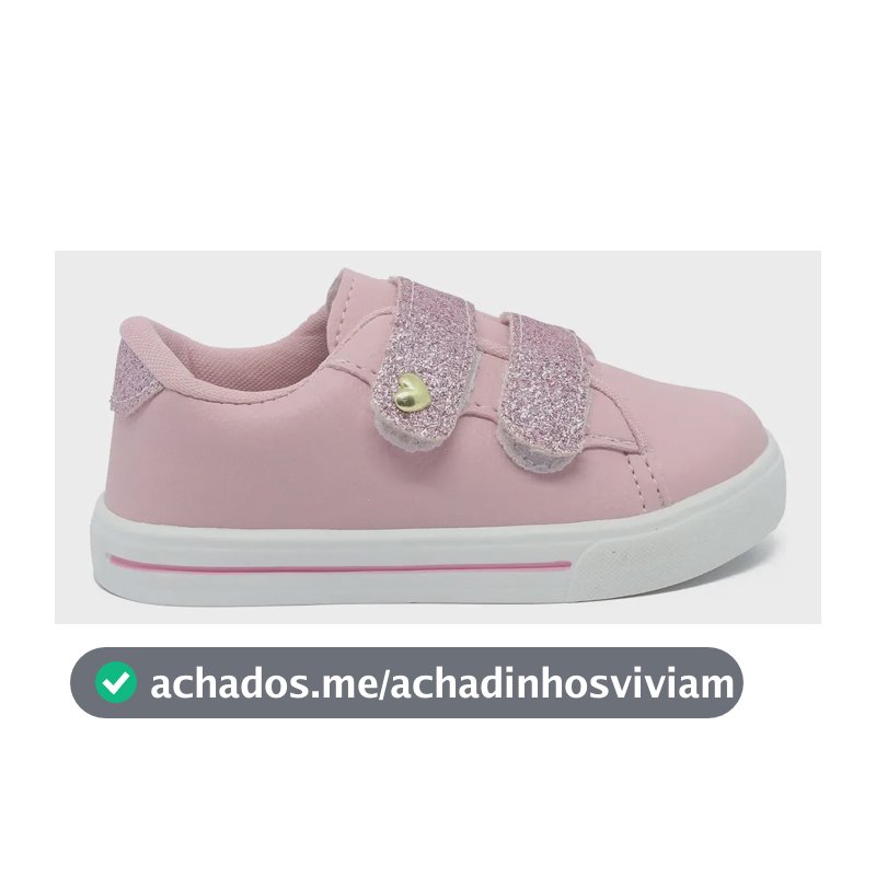 Tênis Infantil Feminino Casual Promoção Básico Glitter Rosa Com Glitter 26 Br