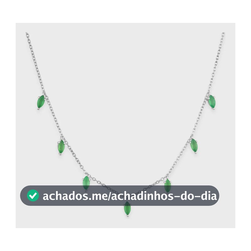 Colar Life Em Prata 925 Com Calcedônia Verde