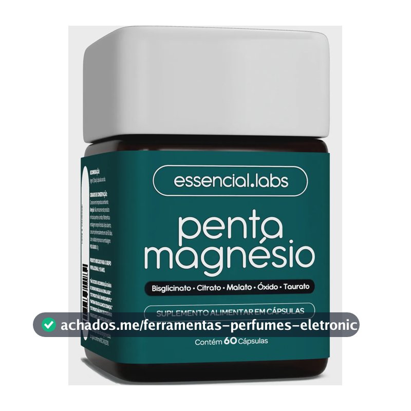 PENTA MAGNÉSIO - Bisglicinato, Dimalato, Citrato, Taurato e Óxido de Magnésio - A Combinação Perfeita com Máxima Pureza e Biodisponibilidade - 60 Cápsulas