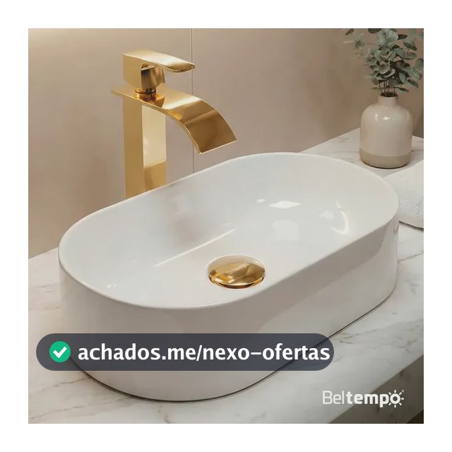Cuba Pia de Apoio Sobrepor Oval 43x25 Branca Banheiro Lavabo Beltempo BT-2030