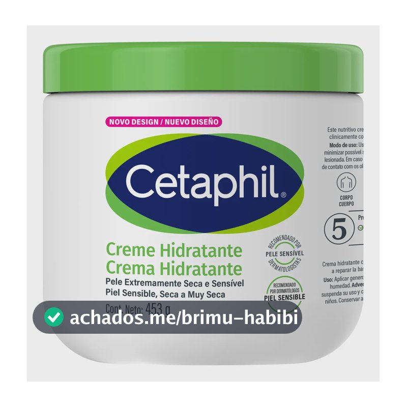 Creme Hidratante Cetaphil para Pele Seca a Muito Seca Sensível com Niacinamida B3 453g, Hidrata por até 48 h desde a primeira aplicação, restaura a barreira em 1 semana e acalma com glicerina,...