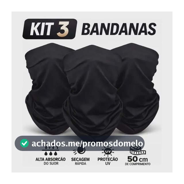 Kit 3 Bandana Tubular Ciclismo Mtb Corrida Esporte Balaclava