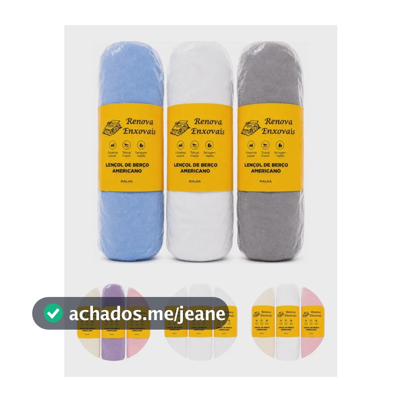 Kit 3 Lençol de Berço Americano com Elástico 100% Algodão Malha Antialérgico Toque Macio Bebê Menino Roupa Cama Berço Padrão Colchão Infantil Recém-Nascido Enxoval Azul Branco Cinza - Renova Enxovais