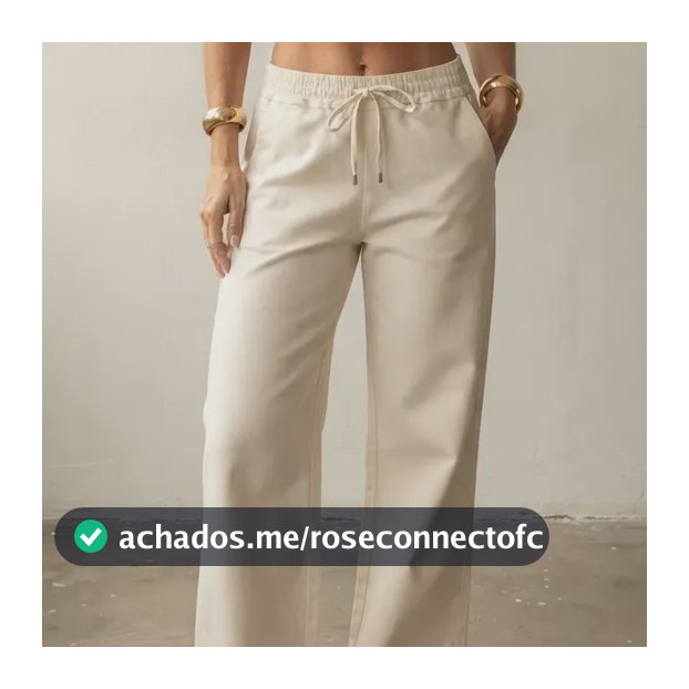 Calça Feminina Pantalona Sarja Wide Leg Cintura C/ Elastico