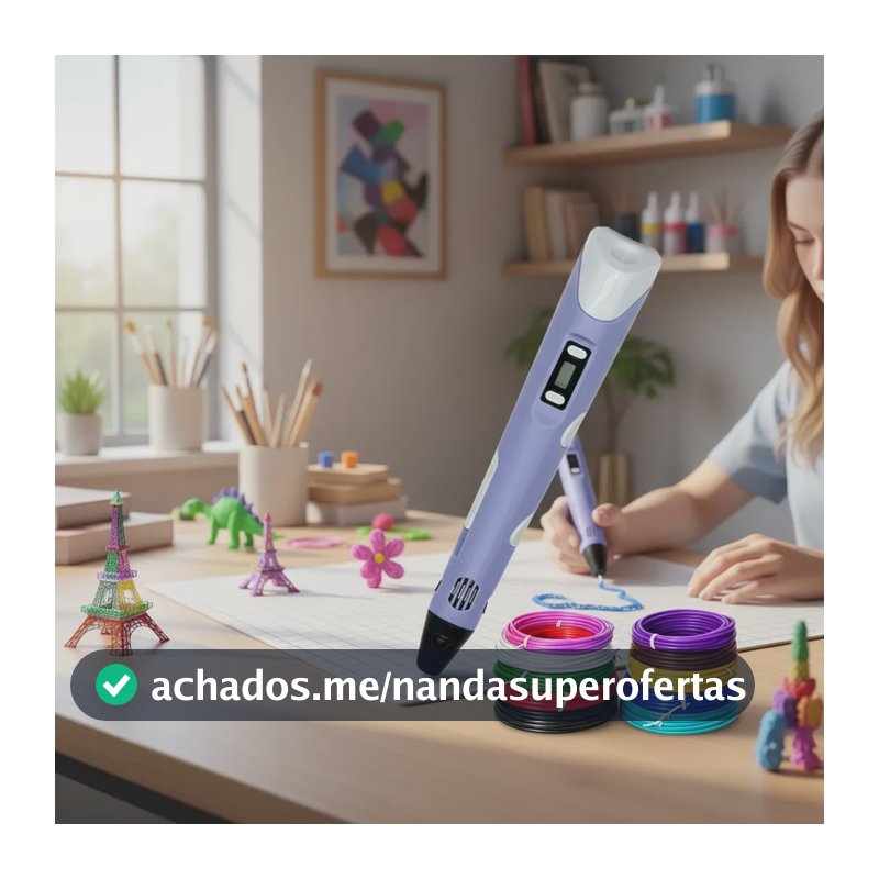Caneta 3d Infantil Impressora + Refil Filamento 9m + Usb
