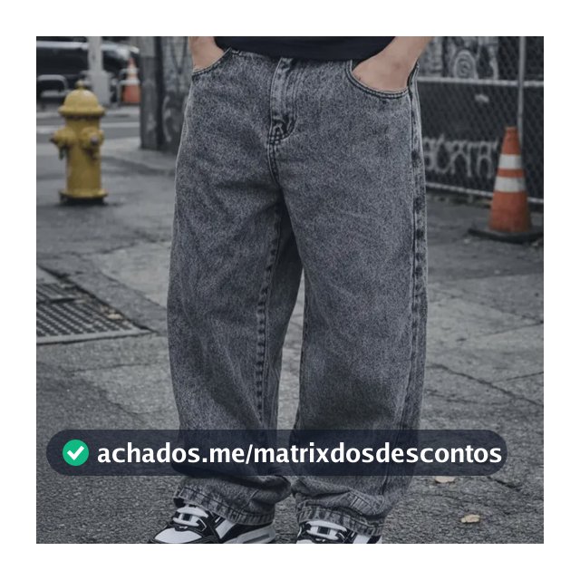 Calça Jeans Masculina Estonada Streetwear Baggy