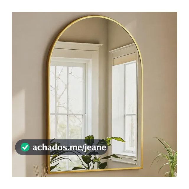 Espelho Banheiro Arco 60x40 Moldura Alumínio Parede Luxo
