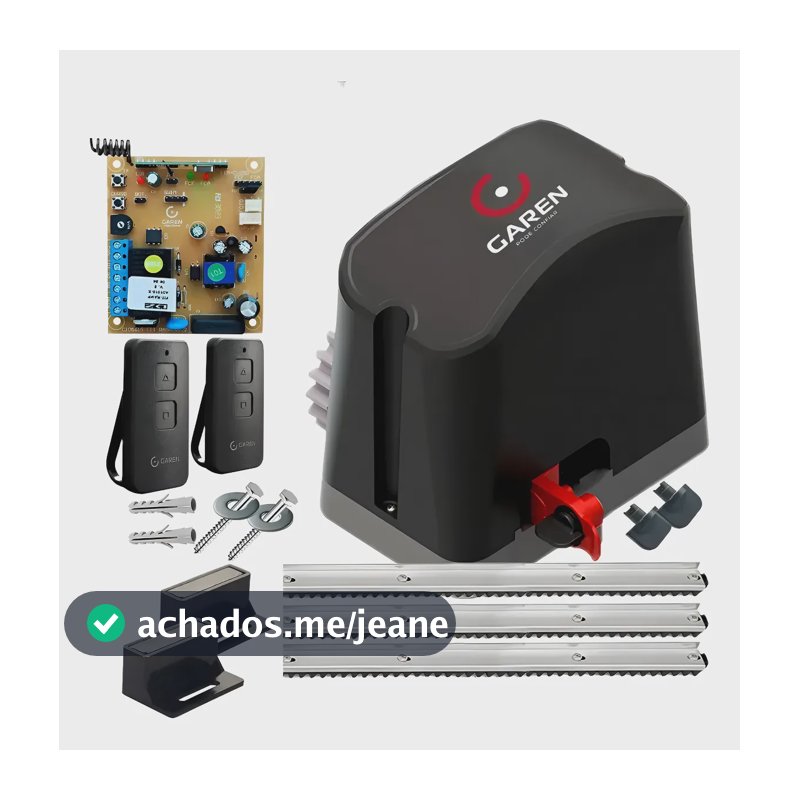 Motor Portao Eletronico Garen  400kg 3 Metros De Cremalheira Preto 220v Z18