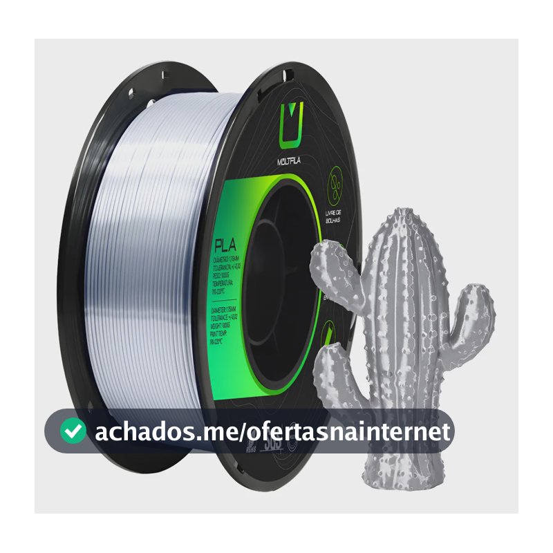 Filamento Pla Silk Prata Metalizado 1kg 3d Multfila 1.75mm Prateado