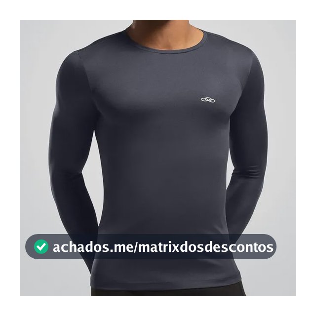 Camiseta Academia Masculina Essential Manga Longa Olympikus Marinho G