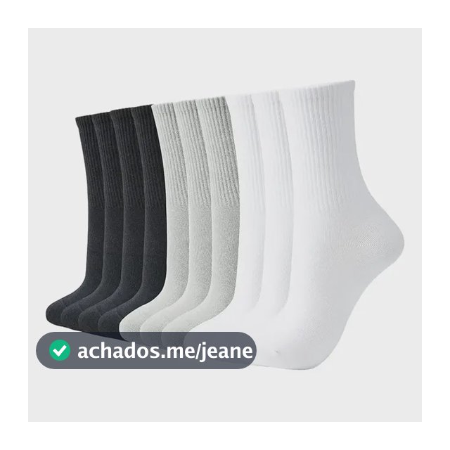 Kit 6 Pares Meia Cano Medio Alto Longo Sport Academia Cores