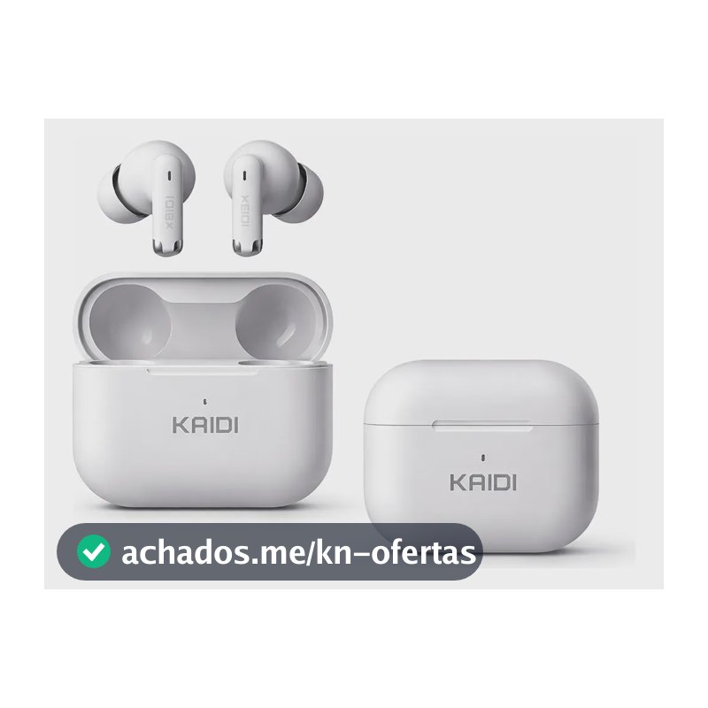 Fone Bluetooth 5.4 Sem Fio Tws Kaidi Kd780 Graves Potentes Branco
