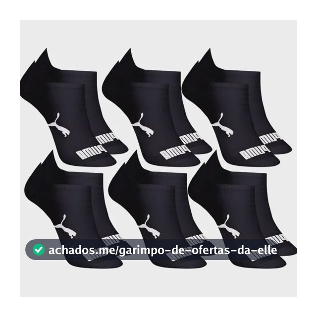 Kit 6 Pares Meias Invisível Puma Sapatilha Adulto Original