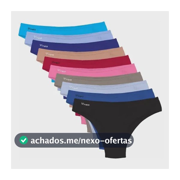 Kit 10 Calcinha Feminina De Algodão Tanga Lisa Conforto Vies